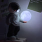 Holding the romantic moon (grey top + navy blue pants) Creative Astronaut Bluetooth Speaker with 3D Starry Sky Lighting, Portable Wireless Moon Lamp Speaker - Perfect Gift for Space Enthusiasts