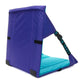 Blue Portable Outdoor Camping Seat Pad with Backrest, Foldable & Waterproof Concert Cushion, 600D Oxford Fabric, Ideal for Hiking & Picnics