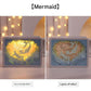 Mermaid 3D Paper Carving Night Light - USB Or Battery Powered Decorative Bedside Lamp | Atmosphere Lamp for Bedroom | Creative Starry Night and Little Prince Design Gift