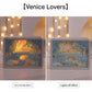 Venice Lovers 3D Paper Carving Night Light - USB Or Battery Powered Decorative Bedside Lamp | Atmosphere Lamp for Bedroom | Creative Starry Night and Little Prince Design Gift