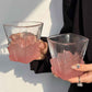 4 Pcs Pink Frosted Ice Cube Glass - Creative Whiskey Glass, Premium Textured Tumbler, 300ml Capacity for Home Bars