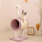 Purple Llama-Themed Cat Tree with Tunnel – Multi-Functional Cat Scratching Post and Playhouse