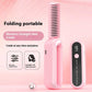 Pink Portable foldable cordless hair straightener with ionic technology, compact travel design, and quick and easy USB charging