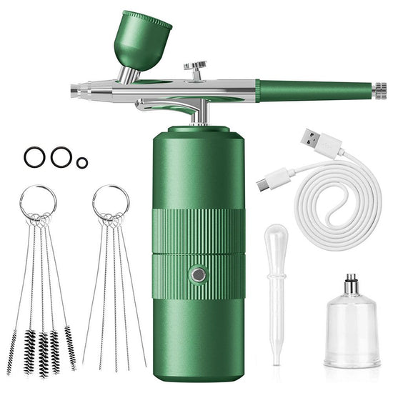 Green Portable Oxygen Infusion Nano Spray Facial Beauty Instrument - High Pressure Needle-Free Skin Care Mist Sprayer