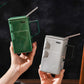 Green Creative Retro Refrigerator Ceramic Mug with Lid and Straw – 550ml Coffee Cup – Unique Gift for Couples or Office Use
