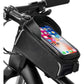 Waterproof Bicycle Phone Frame Bag with Sun Visor, TPU Touchscreen, and Storage Pockets for Road and Mountain Bikes