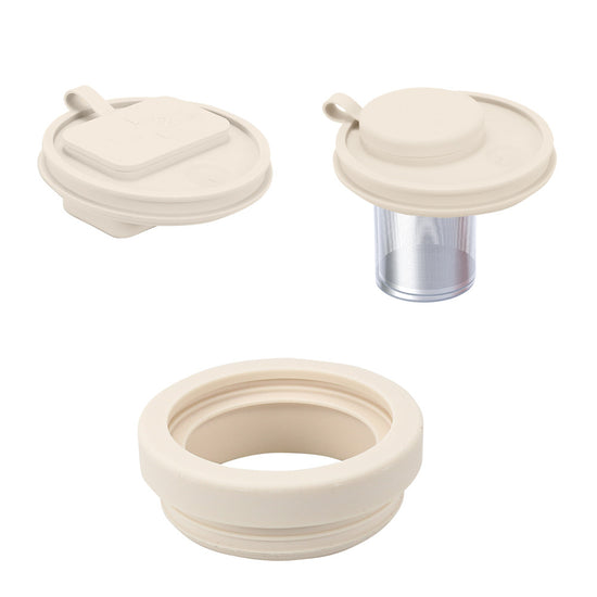Beige 40oz Silicone Replacement Coffee and Pill Mug Lid - BPA-Free, Leak-Proof, Dishwasher Safe