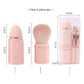 Pink 8-in-1 Retractable Mini Makeup Brush Set with Protective Cover - Compact Design for Travel and On-the-Go Touchups