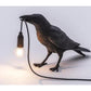 Black Bird Standing Shape Nordic Resin Bird Wall Lamp - Creative Animal Bedside Decorative USB Night Light, Stylish Bird Perched Lamp for Bedroom and Living Room