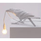 White Bird Sitting Shape Nordic Resin Bird Wall Lamp - Creative Animal Bedside Decorative USB Night Light, Stylish Bird Perched Lamp for Bedroom and Living Room