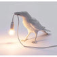 White Bird Standing Shape Nordic Resin Bird Wall Lamp - Creative Animal Bedside Decorative USB Night Light, Stylish Bird Perched Lamp for Bedroom and Living Room