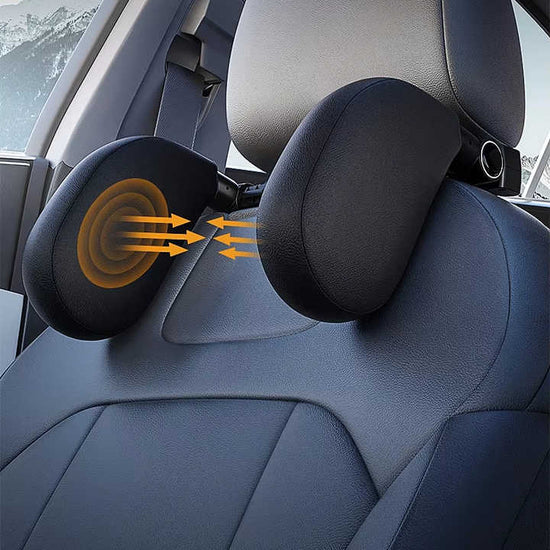 Beige Adjustable 3D Memory Foam Car Seat Headrest with Side Support, Universal Neck Pillow for Travel Comfort