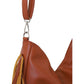 Brown Trendy Rivet Fringe Shoulder Bag - Large Capacity Soft Leather Handbag for Women, Perfect for Travel and Leisure