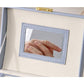 Light Blue Luxury PU Leather Jewelry Storage Box - 3-Tier Organizer with Mirror for Necklaces, Earrings, and Rings(Jewelry is a photo prop and is not included)