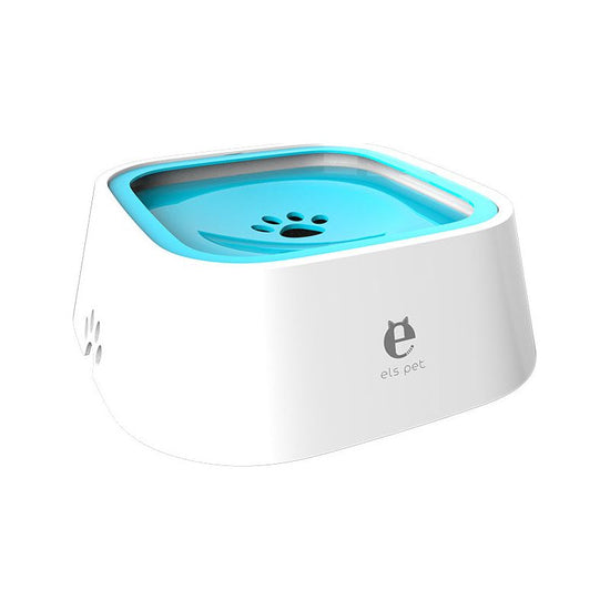 Blue Anti-Spill Floating Pet Water Bowl for Dogs and Cats - 1L Capacity, Splash-Proof and Anti-Wet Mouth Design