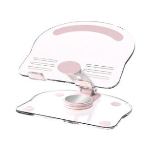 Pink Acrylic Foldable Tablet and Phone Stand - 360° Rotation, Anti-Slip Design, Lightweight and Compact