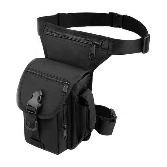 Black Tactical Outdoor Leg Bag – 900D Durable Multi-Layer Waist Pack for Cycling, Fishing, and Security