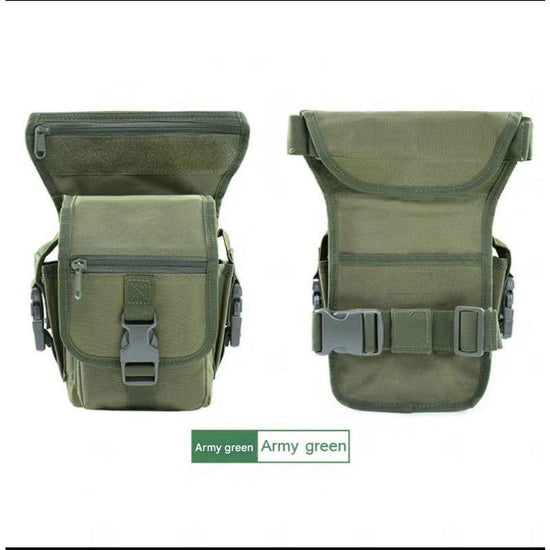 Green Tactical Outdoor Leg Bag - 900D Durable Multi-Layer Waist Pack for Cycling, Fishing, and Security