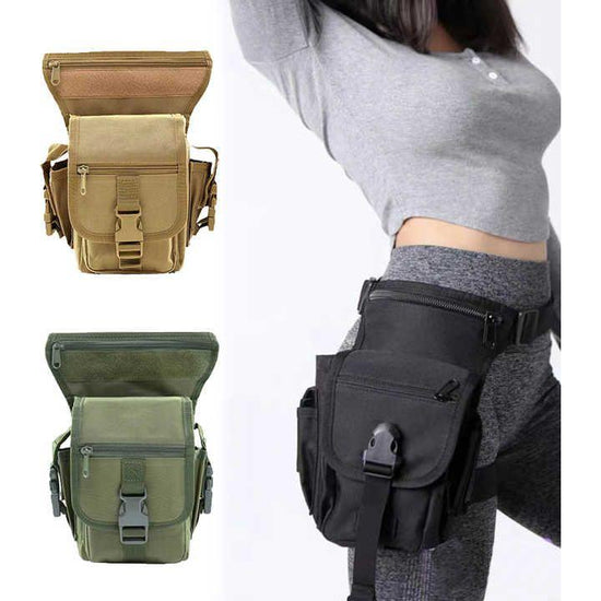 Green Tactical Outdoor Leg Bag - 900D Durable Multi-Layer Waist Pack for Cycling, Fishing, and Security