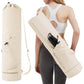 Off White Durable Yoga Mat Carry Bag - Multi-Functional Fitness Backpack with Wet Pocket(Mugs are filming props, not included)