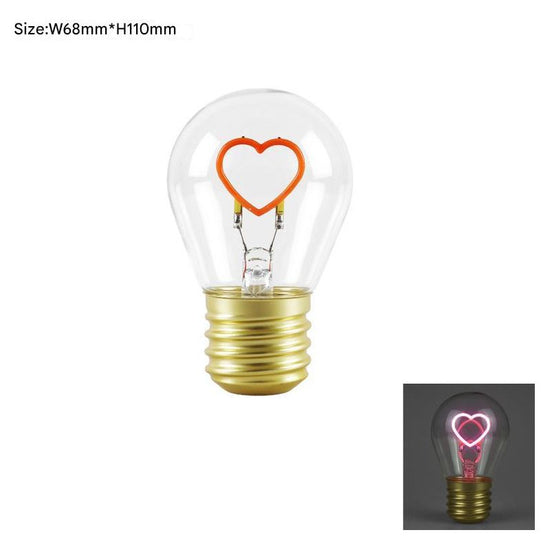 Heart Shape Portable USB Rechargeable LED Bulb - Night Light & Festive Decor