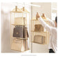 Off White Hanging Dustproof Storage Bag - Multi-Layer Organizer for Bags, Clothes & Accessories, 3-Tier Non-Woven Fabric