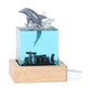 Ancient Architecture Dolphin Leaping into the Water Handcrafted Ocean Resin Whale Night Light - Unique Home Decor Table Lamp