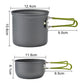 Green And Grey Compact Outdoor Camping Cookware Set with 410 Stainless Steel Utensils