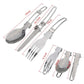 Green And Grey Compact Outdoor Camping Cookware Set with 410 Stainless Steel Utensils