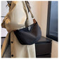 Black With Colored Suspenders Large Capacity Canvas Shoulder Bag - Casual Crossbody Dumpling Bag