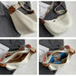 Black With Colored Suspenders Large Capacity Canvas Shoulder Bag - Casual Crossbody Dumpling Bag