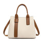 Off White And Brown Retro Fashion Handbag - Elegant Tote with Large Capacity for Work and Daily Use