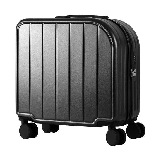 Black 18-Inch Lightweight Carry-On Luggage - Waterproof & Anti-Theft Suitcase with Silent Universal Wheels