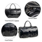 Brown PU Leather Travel Duffel Bag - Multifunctional Overnight Gym Bag with Spacious Compartments