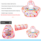 Purple 3-in-1 Kids Play Tent Set - Foldable Indoor/Outdoor Tunnel and Ball Pit with Fence