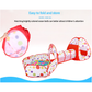Orange 3-in-1 Kids Play Tent Set - Foldable Indoor/Outdoor Tunnel and Ball Pit with Fence