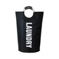 Black Large-Capacity Double Oxford Fabric Laundry Hamper with Aluminum Handles - Durable Round Clothes Basket for Home Storage