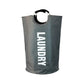 Dark Gray Large-Capacity Double Oxford Fabric Laundry Hamper with Aluminum Handles - Durable Round Clothes Basket for Home Storage