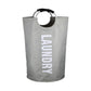 Light Gray Large-Capacity Double Oxford Fabric Laundry Hamper with Aluminum Handles - Durable Round Clothes Basket for Home Storage