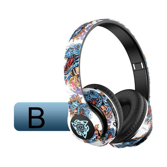 Wireless Bluetooth Headphones - Stylish Over-Ear Design with Long Battery Life, Hi-Fi Sound, and Universal Compatibility (colour B)