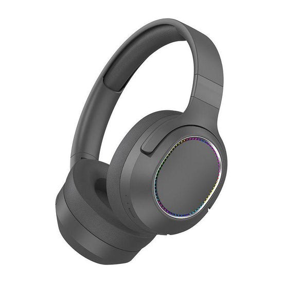 Gray P2963 Wireless Bluetooth Headphones with LED Light, Hi-Fi Sound, and Sport Design