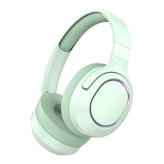 Green P2963 Wireless Bluetooth Headphones with LED Light, Hi-Fi Sound, and Sport Design