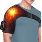 Black Rechargeable Heated Shoulder Massager with LED Display - Adjustable Compression Wrap for Pain Relief and Relaxation