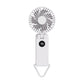 White Portable Handheld Fan with 2000mAh Battery - 3-in-1 Design for Desk, Handheld, and Hanging Use (Model Q3)