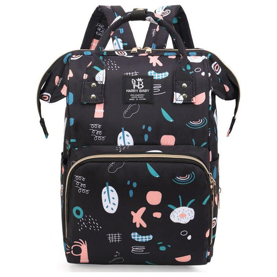 Large Capacity Multi-Functional Baby Diaper Backpack - Stylish and Travel-Friendly Mummy Bag Black