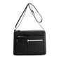 Lightweight Nylon Crossbody Shoulder Bag - Black, Adjustable Strap, Multi-Pocket Design