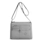 Lightweight Nylon Crossbody Shoulder Bag - Gray, Adjustable Strap, Multi-Pocket Design