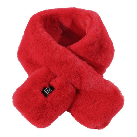 Red Adjustable Electric Heated Scarf with Plush Fabric - 3 Heat Settings