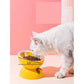 Ceramic Elevated Pet Food Bowl - Cute Pitaya Pattern Design for Cats and Small Dogs