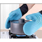 Gray Spiral Pattern Silicone Oven Mitts - Heat Resistant and Non-Slip Design (1 Pair/2 PCS)